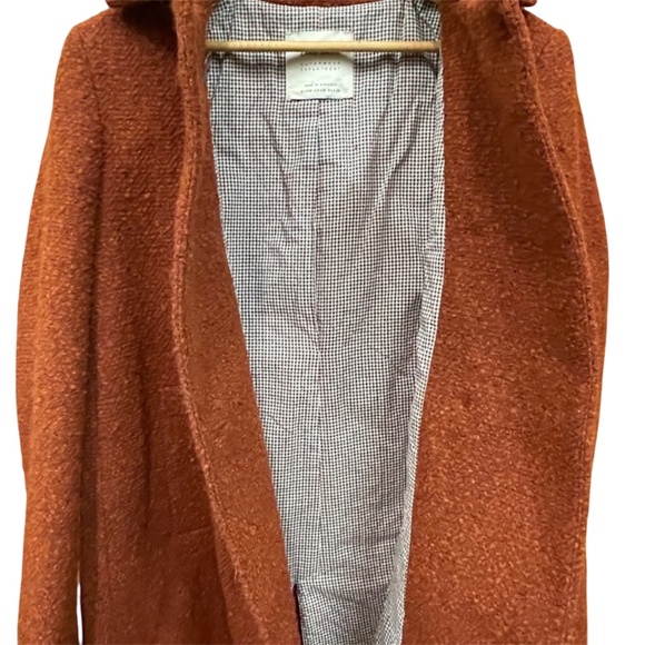 Zara Rust Double Breasted Tweed Coat Medium Perfect for Autumn! - Picture 6 of 10